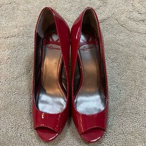 Red Peep Toe Fergalicious Heels, Size 7.5, Great condition